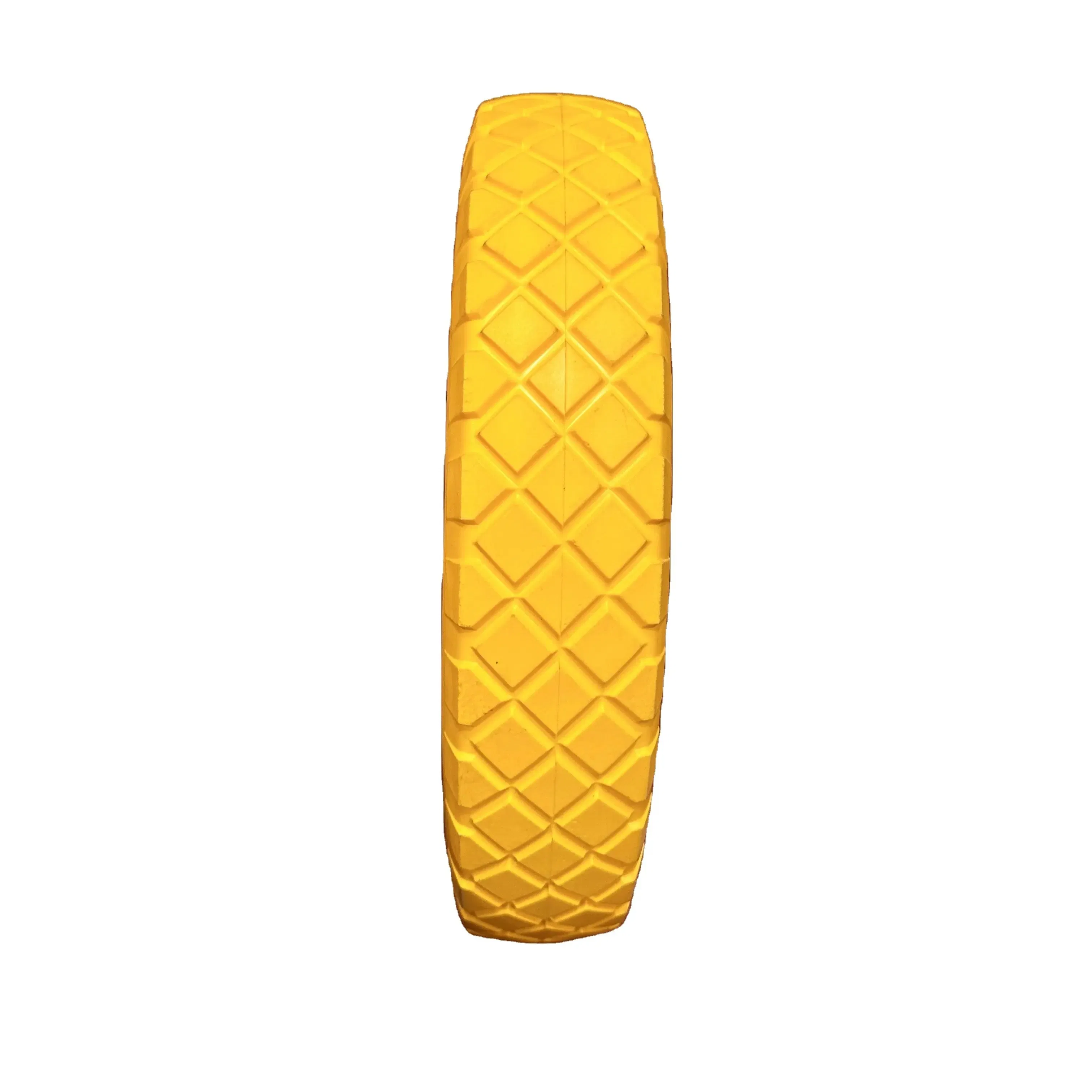 4.00-8 Solid Polyurethane Hand Trolley Wheel Heavy Duty PU Foam for Construction Industrial Wheelbarrow Use New Condition