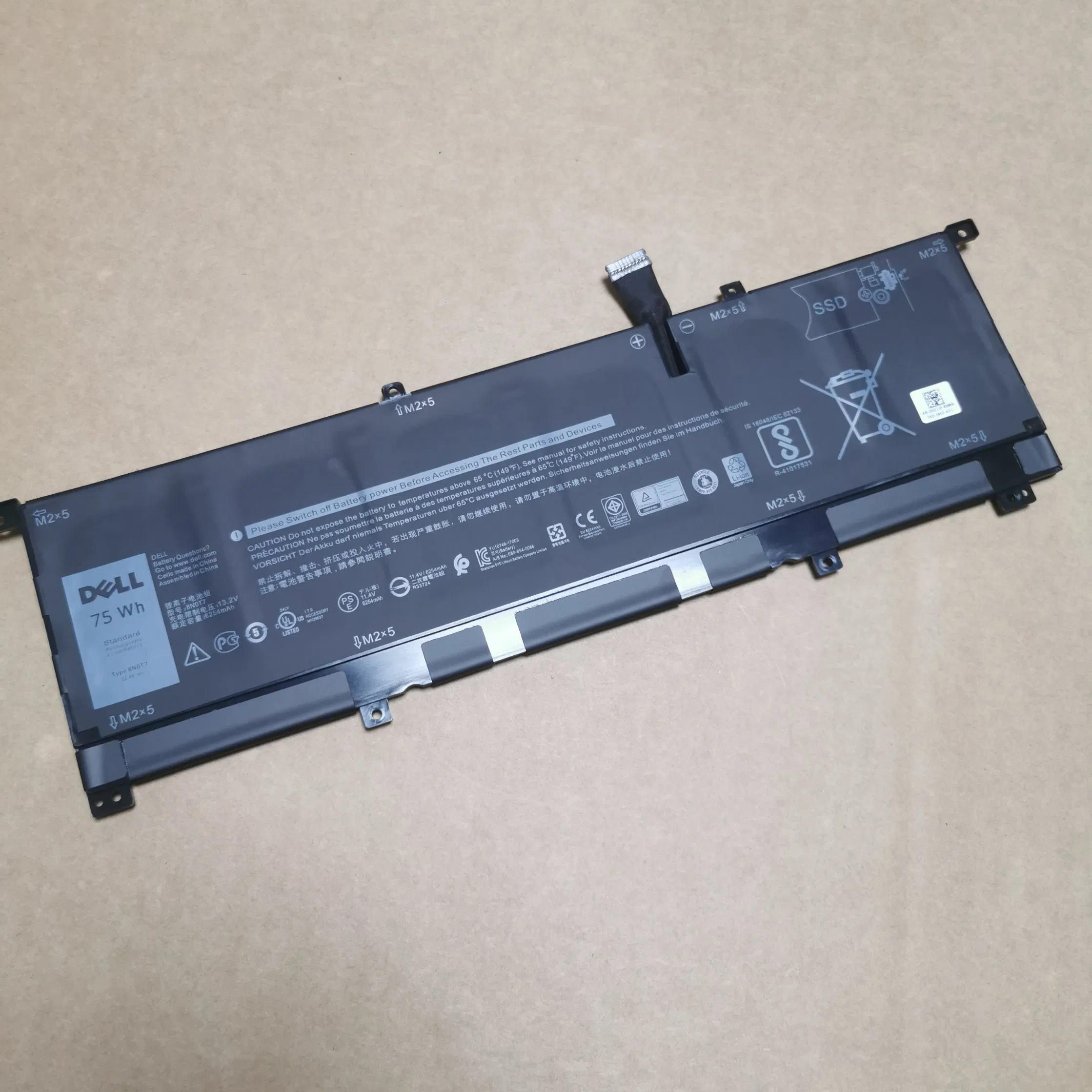 Аккумулятор 8N0T7 для ноутбуков DELL XPS 15 9575 и Precision 5530