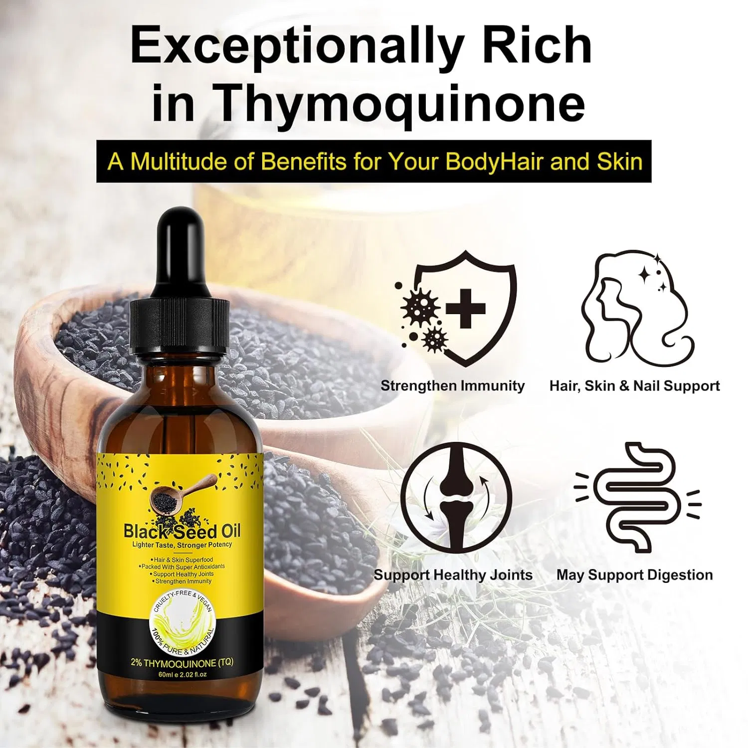 Beauty Cosmetics Skin Care Hair Growth Nourishes Hydrates Hair Black Seed Oil