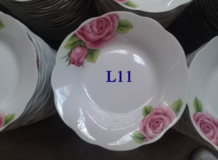 10"Soup Plate Simple Decal Cut Edge Porcelainware Ceramics Tableware