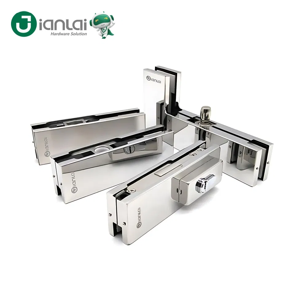 Stainless Steel Office Glass Partition Hardware Matt Black Top Patch Fitting