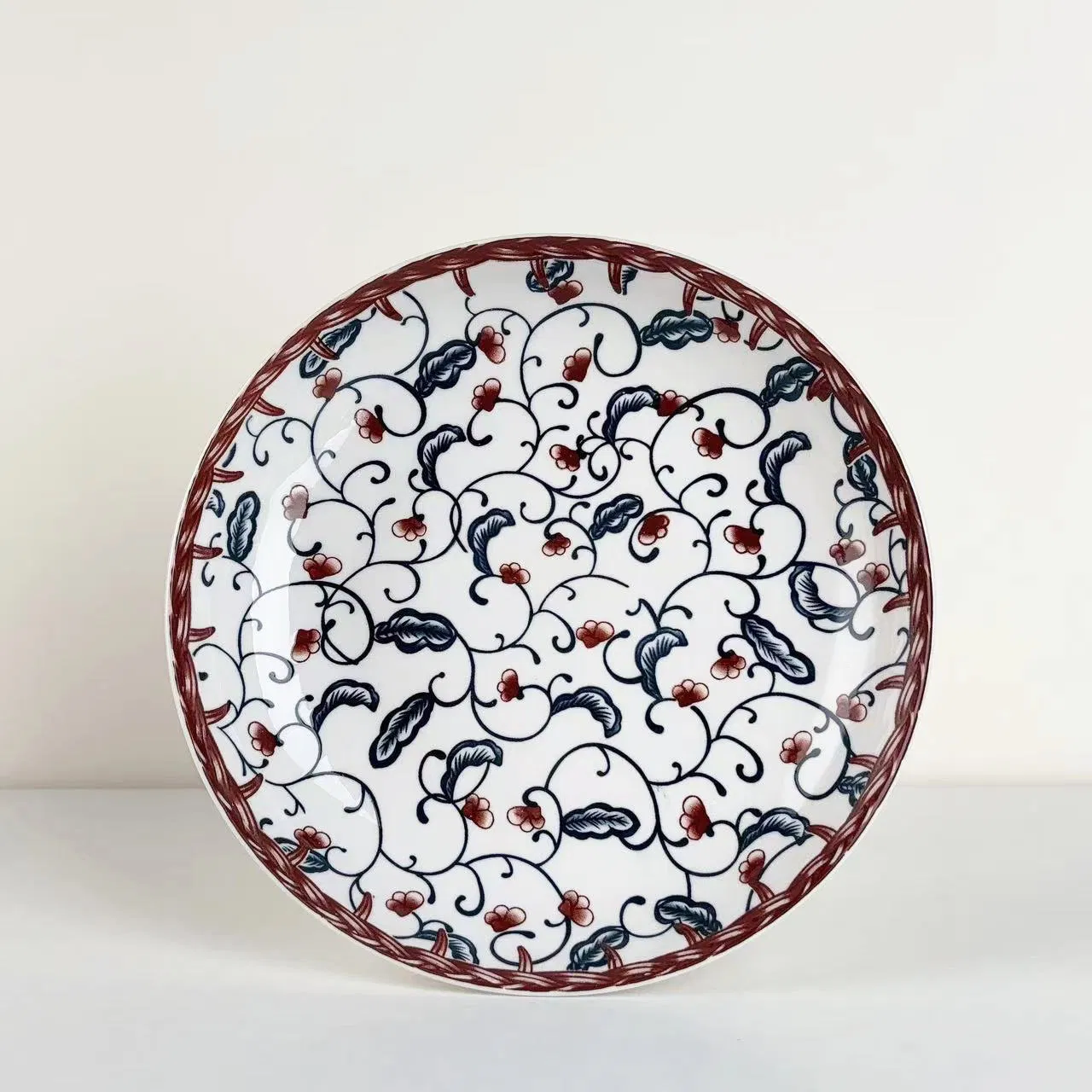 8"Fruit Rice Plate with Pad Stamp Decal Porcelainware Ceramics Tableware