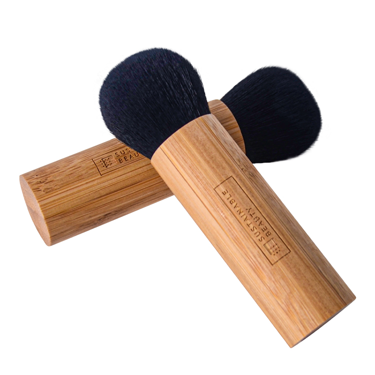 Multifunctional Bamboo Single Vegan Cruelty Free Fox Real Natural Fur Purple Docolor Face Make up Makeup Brush Set Goat Hair