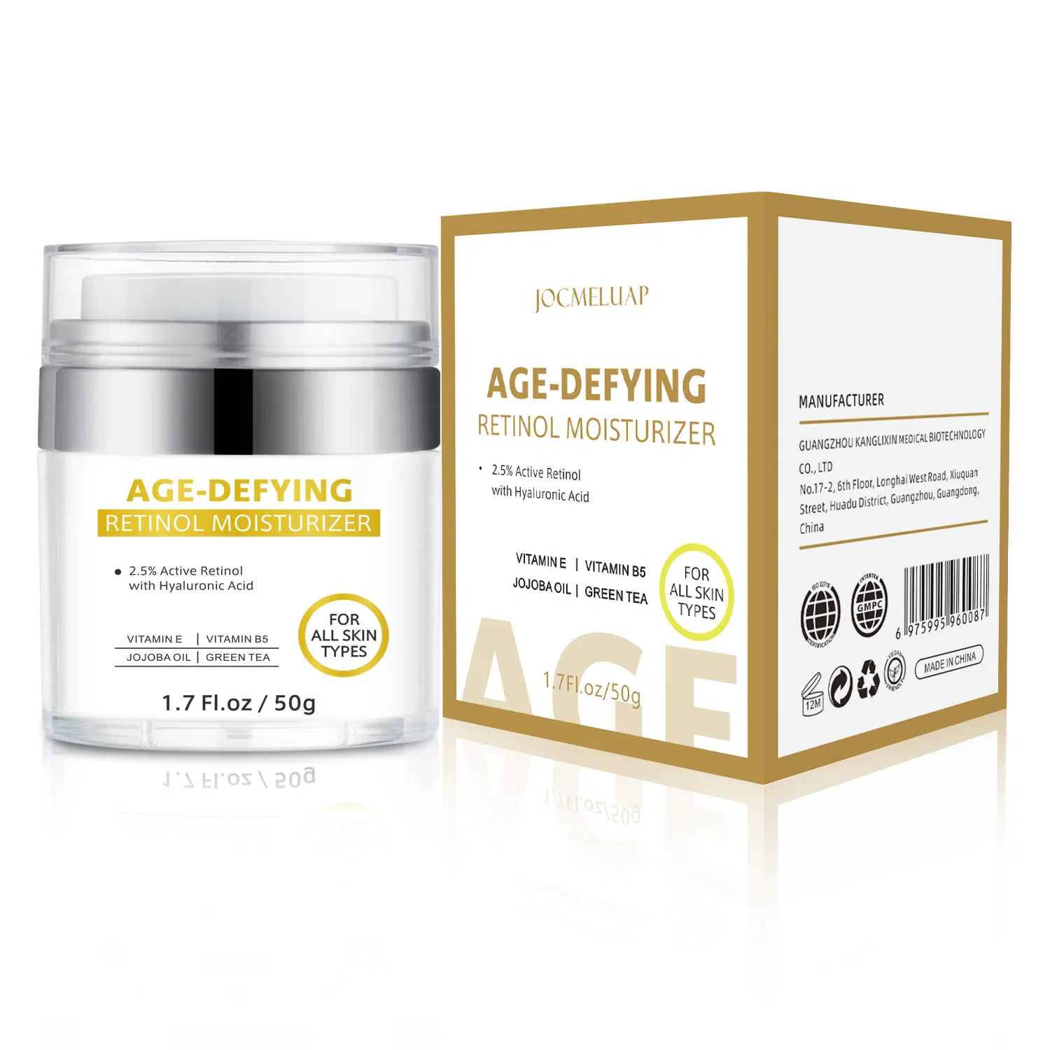 OEM Anti Aging Custom Retinol Face Cream Moisturizer Women Men Anti Wrinkle Cream with Collagen Vitamin E Facial Cream