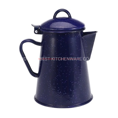 Camping Outdoors Coffee Pot, Hand Drip Enamel Tea Coffee Pot