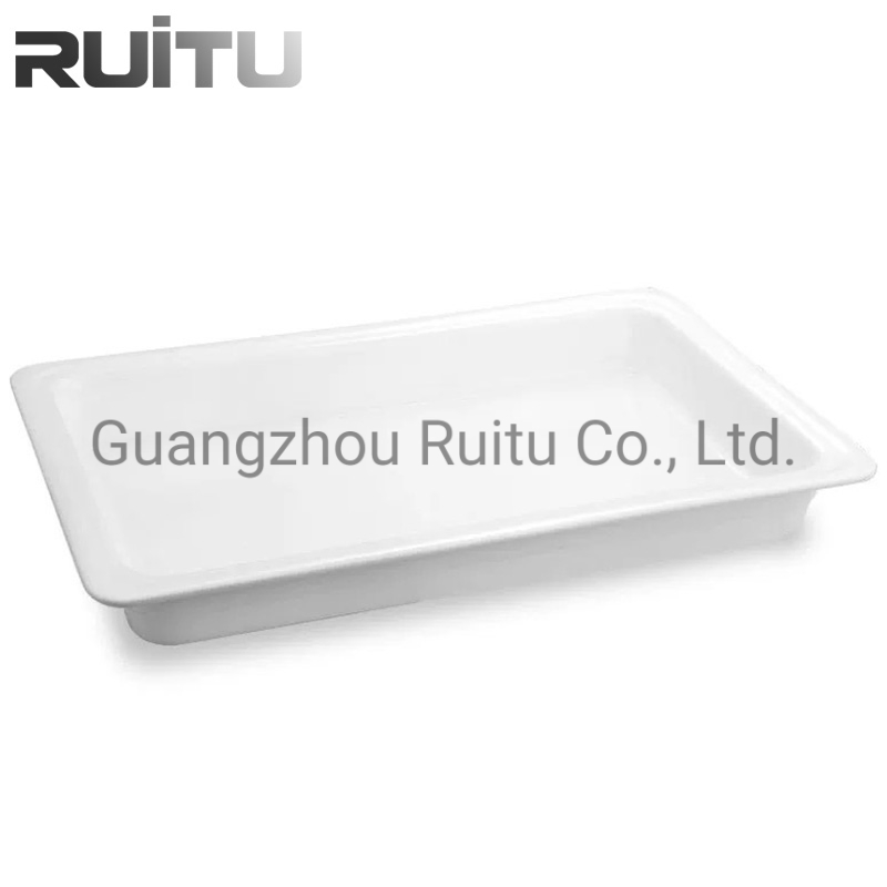 Buffet Catering Wedding Banquet Events Gn Chafing Dish Insert White Ceramic Letter Buffet Food Warmer 2 Compartment Porcelain Dish Ceramic Buffet Food Pan