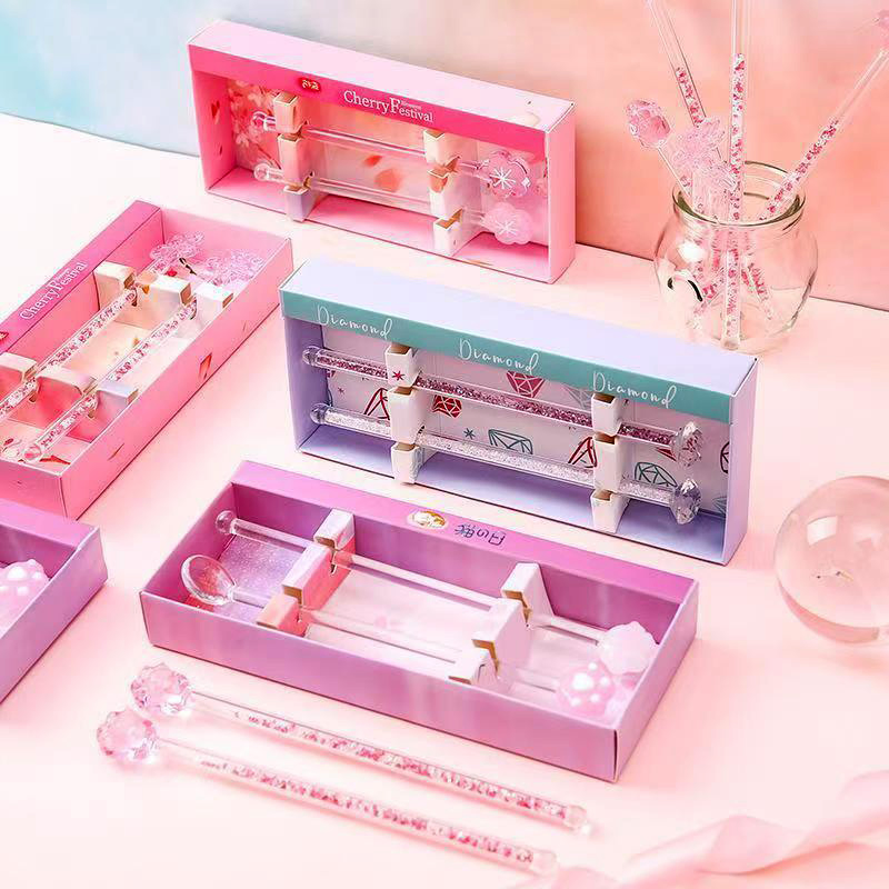 Customized High Borosilicate Glass Coffee Tea Stick Honey Tea Cute Glass Stirring Rod Glass Stick