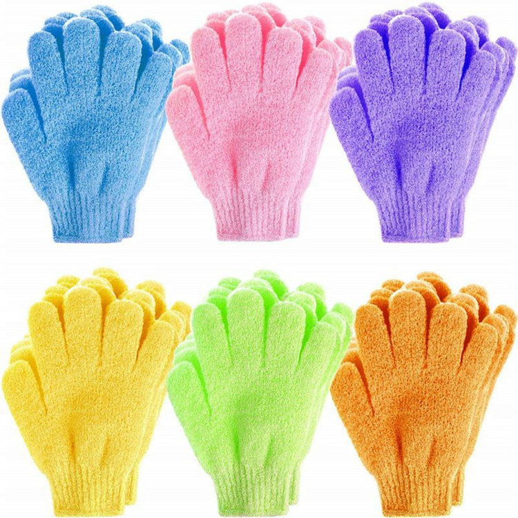 Double Sided Five Fingers Gloves Shower Brushes SPA Massage Dead Skin Remover Body Scrubber Exfoliating Bath Gloves
