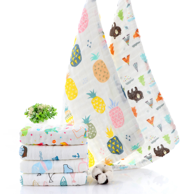 Personalized Printing Cotton Facecloth Baby Handkerchief Soft Absorbent Gauze Towel