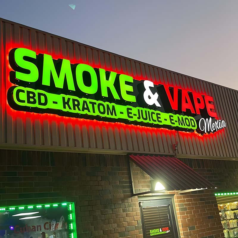 Cheap Ezd Light up 3D Channel Letter Business Logo Vape Shop Sign