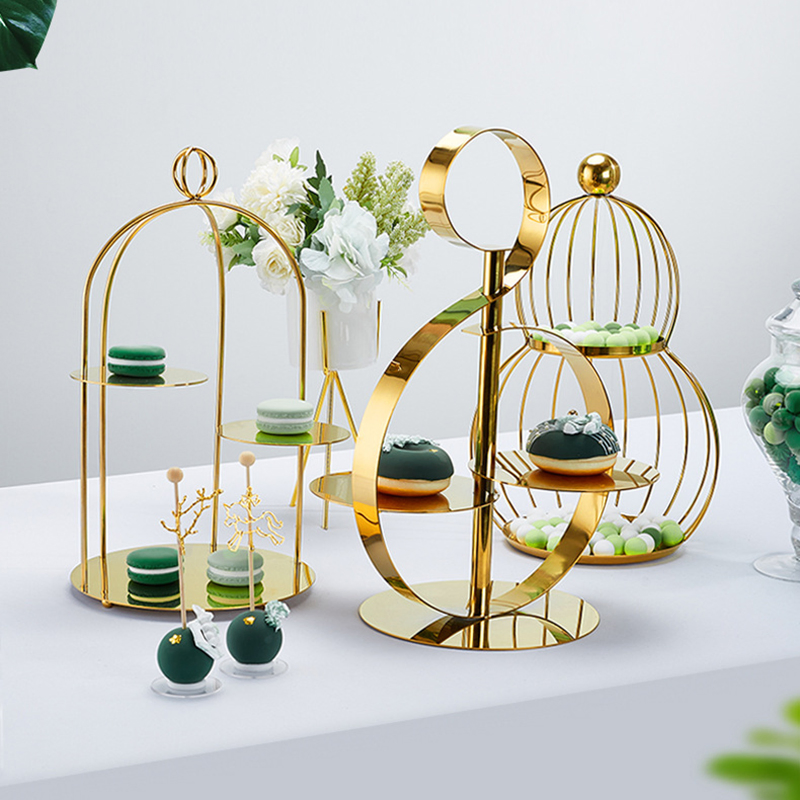 High-End Hotel Restaurant Afternoon Tea Snack Tray Dessert Stand Multi-Layer Cake Food Display Stand
