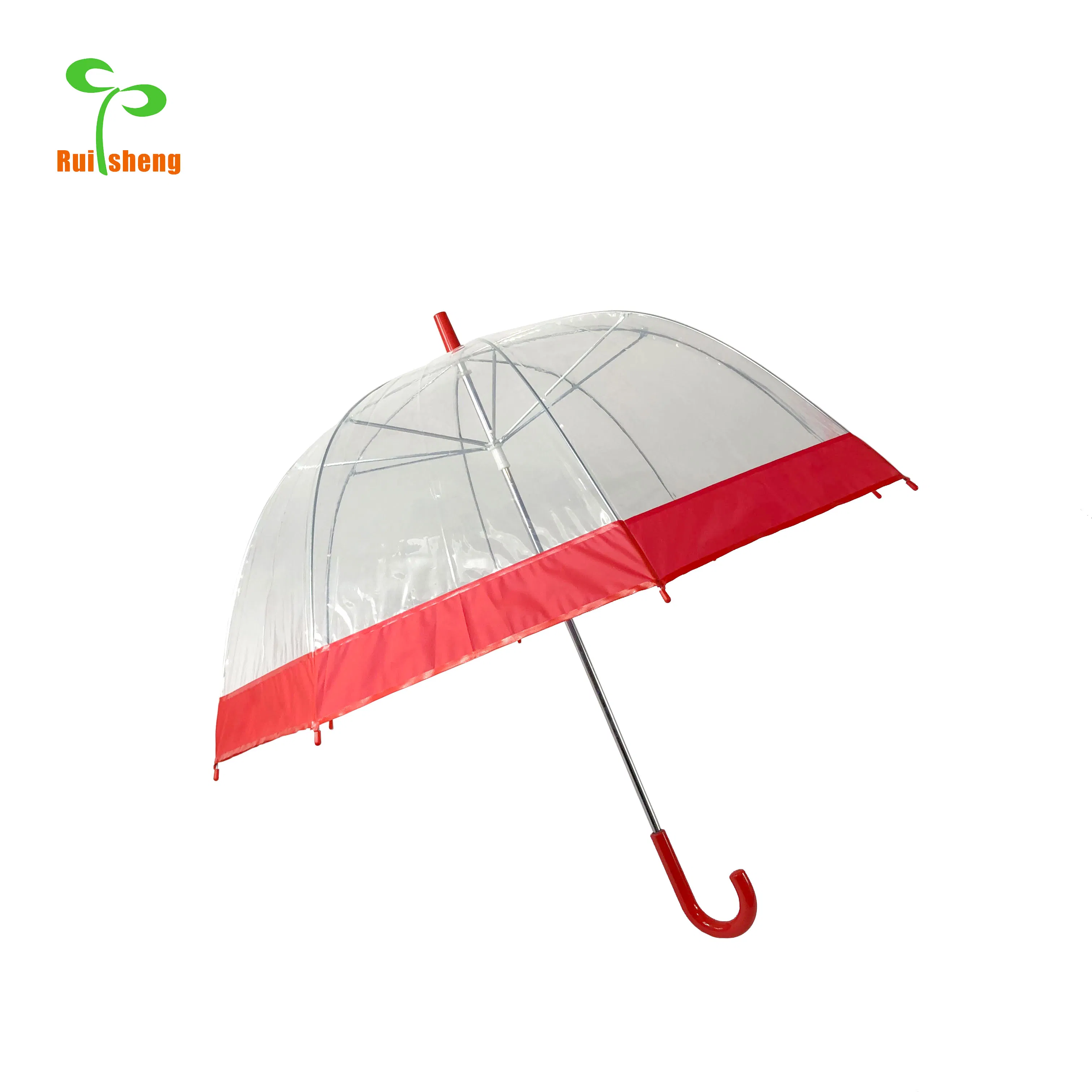 Прозрачный зонт-трость с ручным открыванием, водонепроницаемый