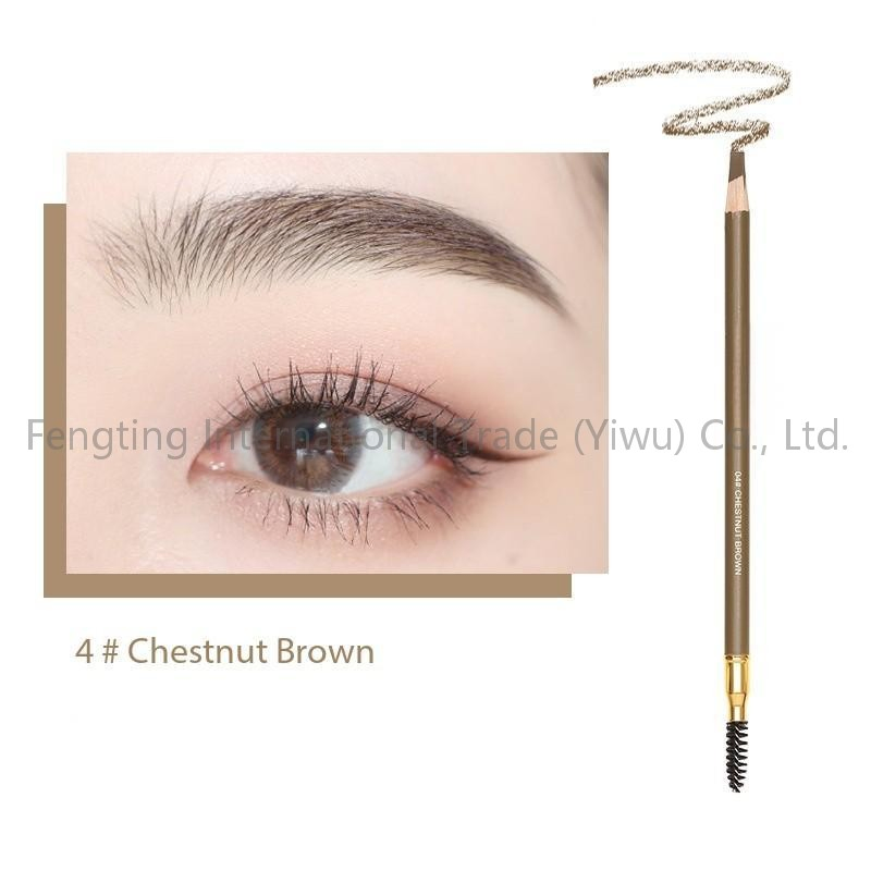 Custom Logo Newest OEM Private Label Double Headed Dark Brown Durable Wood Eyebrow Pencil New Ultra-Fine Waterproof Long-Lasting Eyebrow Pencil