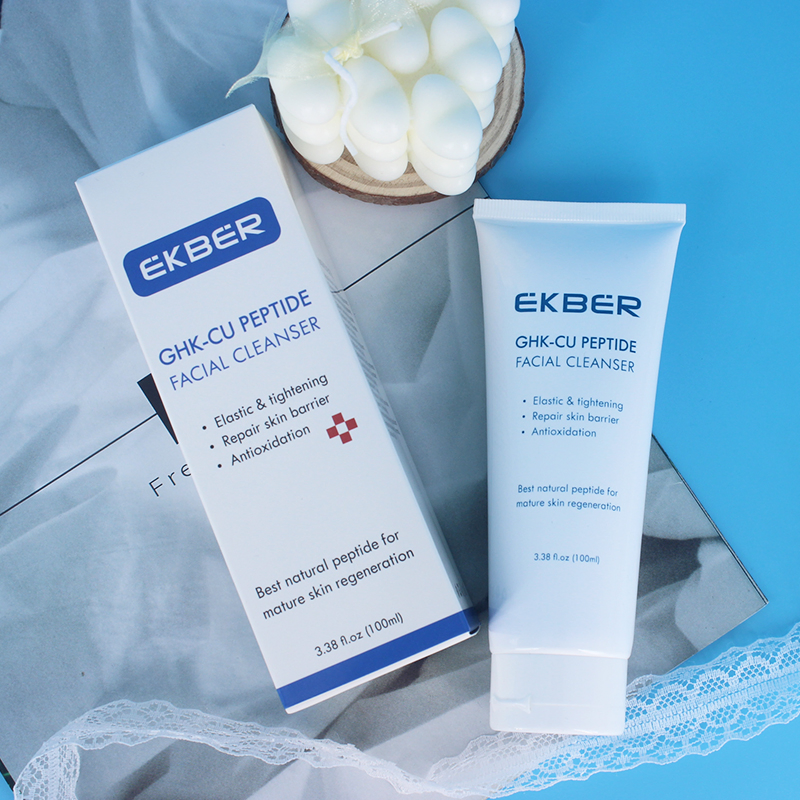 Private Label Blue Copper Peptide Face Wash Elastic & Tightening & Repair Skin Barrier Facial Cleanser