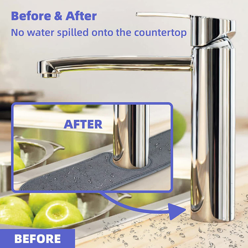 Esun Thicken Sponge Microfiber Faucet Absorbent Mat for Home Use Microfiber Drain Pad Absorbent Drying Pad