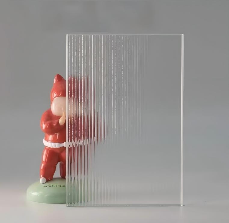 Clear Extra Clear Vertical Ribbed Pattern Glass for Modern Interior Sliding Door
