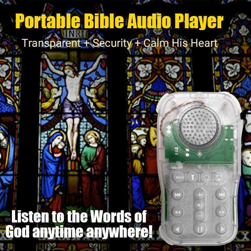 Prison Jail Inmate Use Clear Transparent Case Stress Relife Digital Audio Muslin Quran Christian Mini Speaker MP3 Bible Player