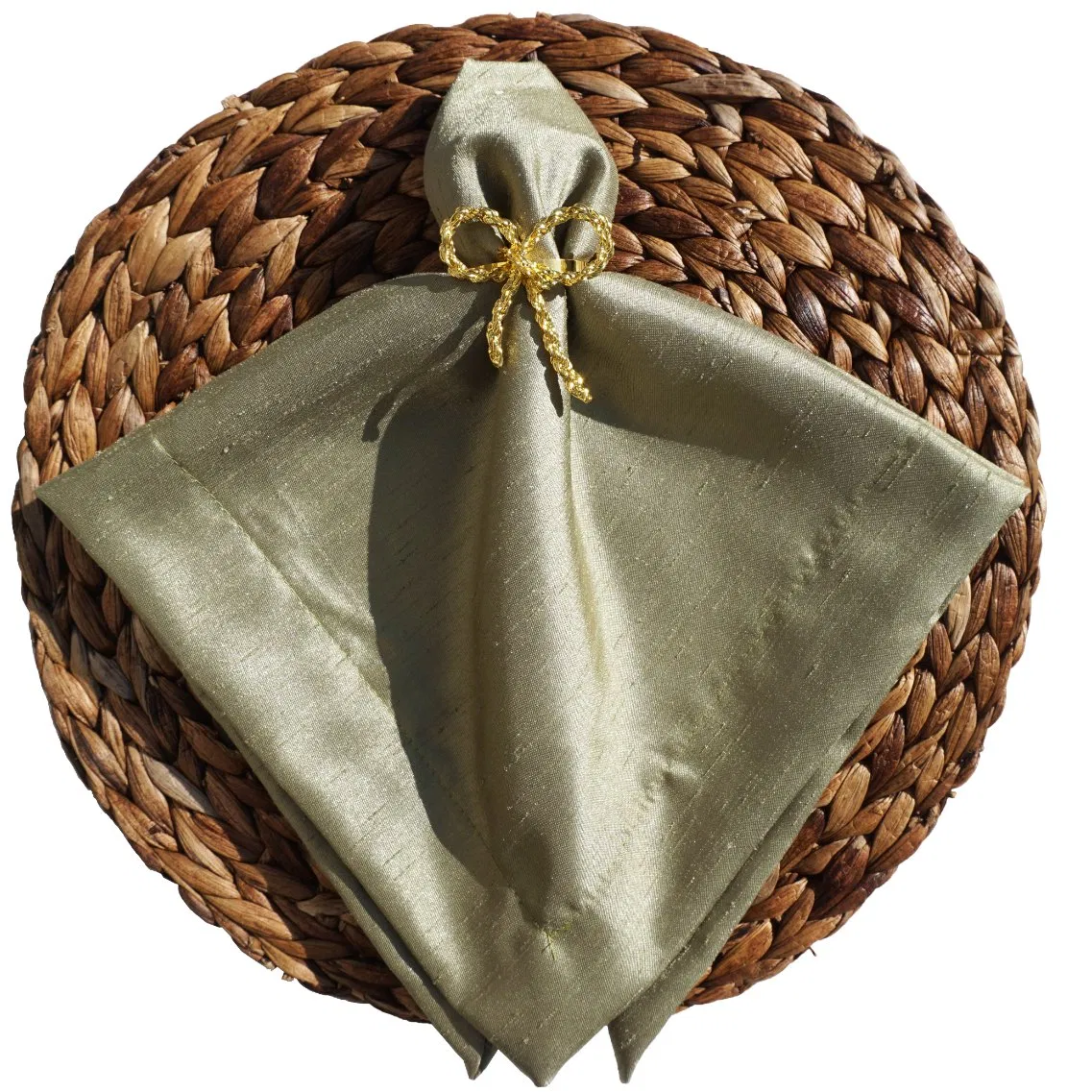 Leaf Luxurious Slub Satin Fabric Collection for Table Lined Napkins