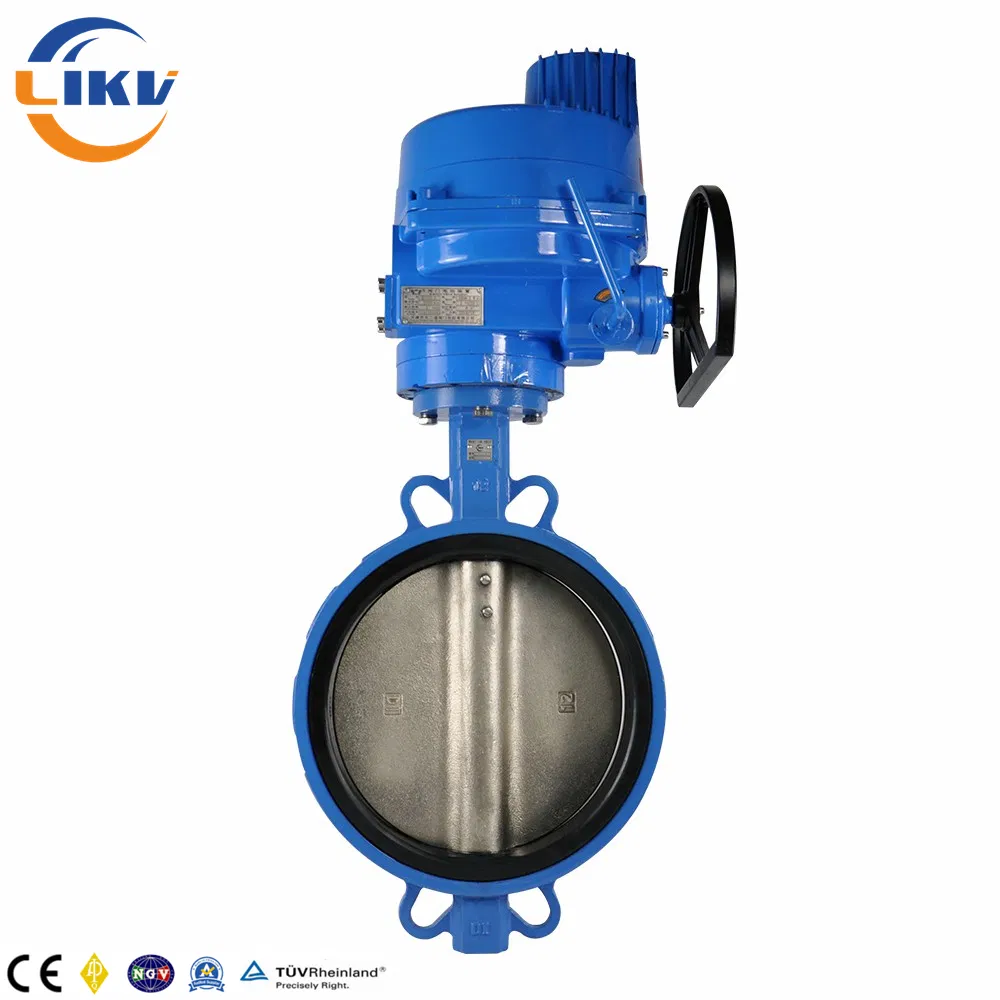 Awwa C504 Class 125 Wafer Type Industrial Electric Butterfly Valve China Factory