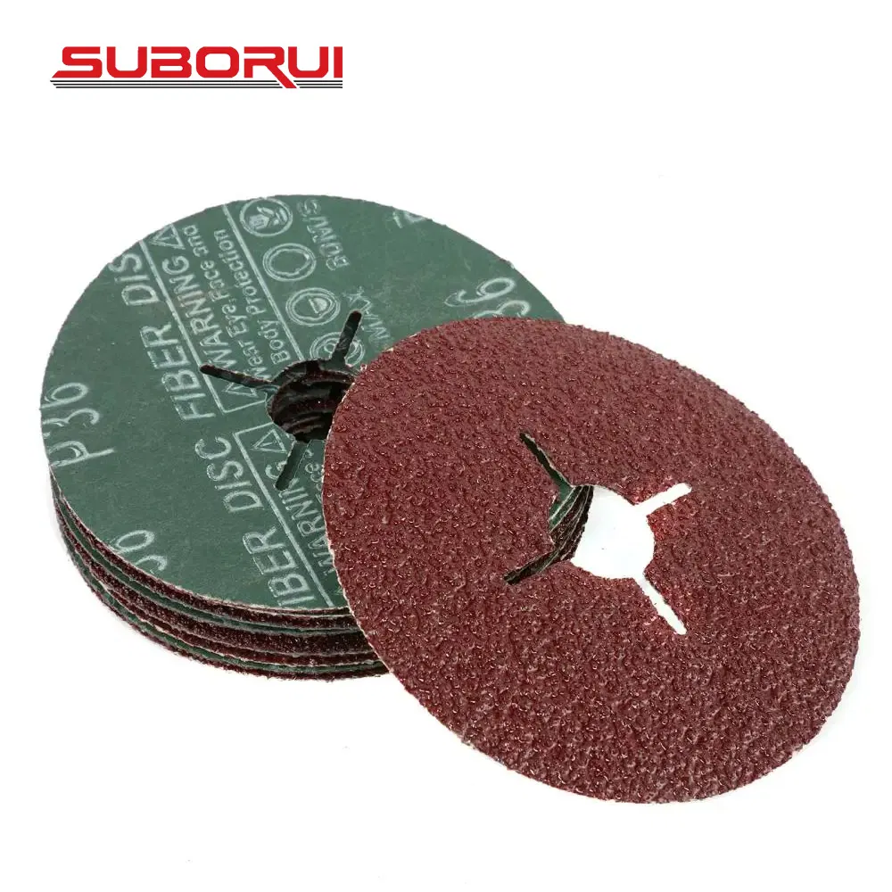 Suborui Aluminum Oxide Resin Fiber Discs Metal Sanding Grinding Discs for Angle Grinding Machine Polishing Grinding Metals Wood Fiberglass