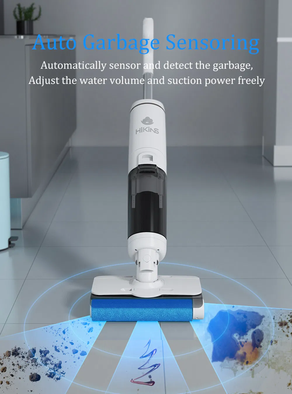 Powerful Vacuum Cordless Mop Floor Scrubber Wet and Dry Floor Cleaner