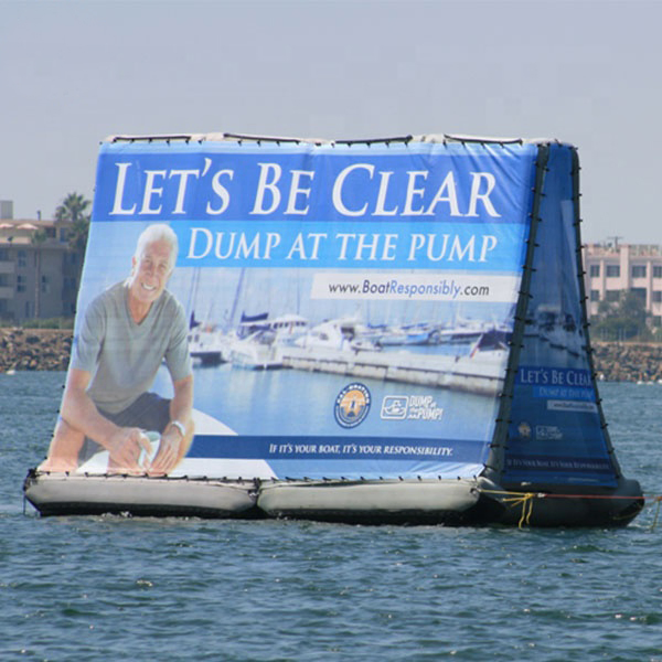 Custom Floating PVC Inflatable Frame Water Advertising Billboard