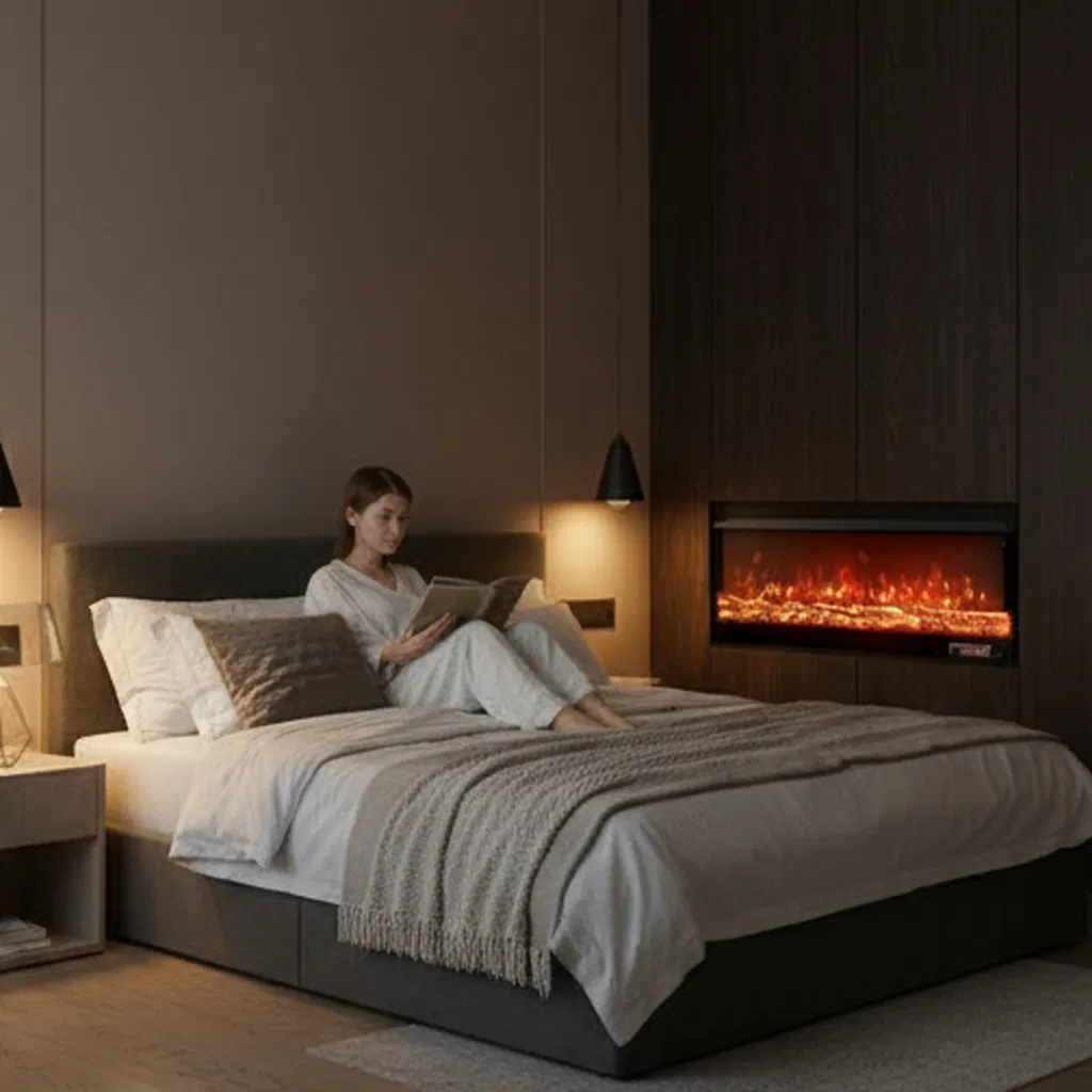 Cozy Electric Fireplace with Family Safety Features and Stylish Design