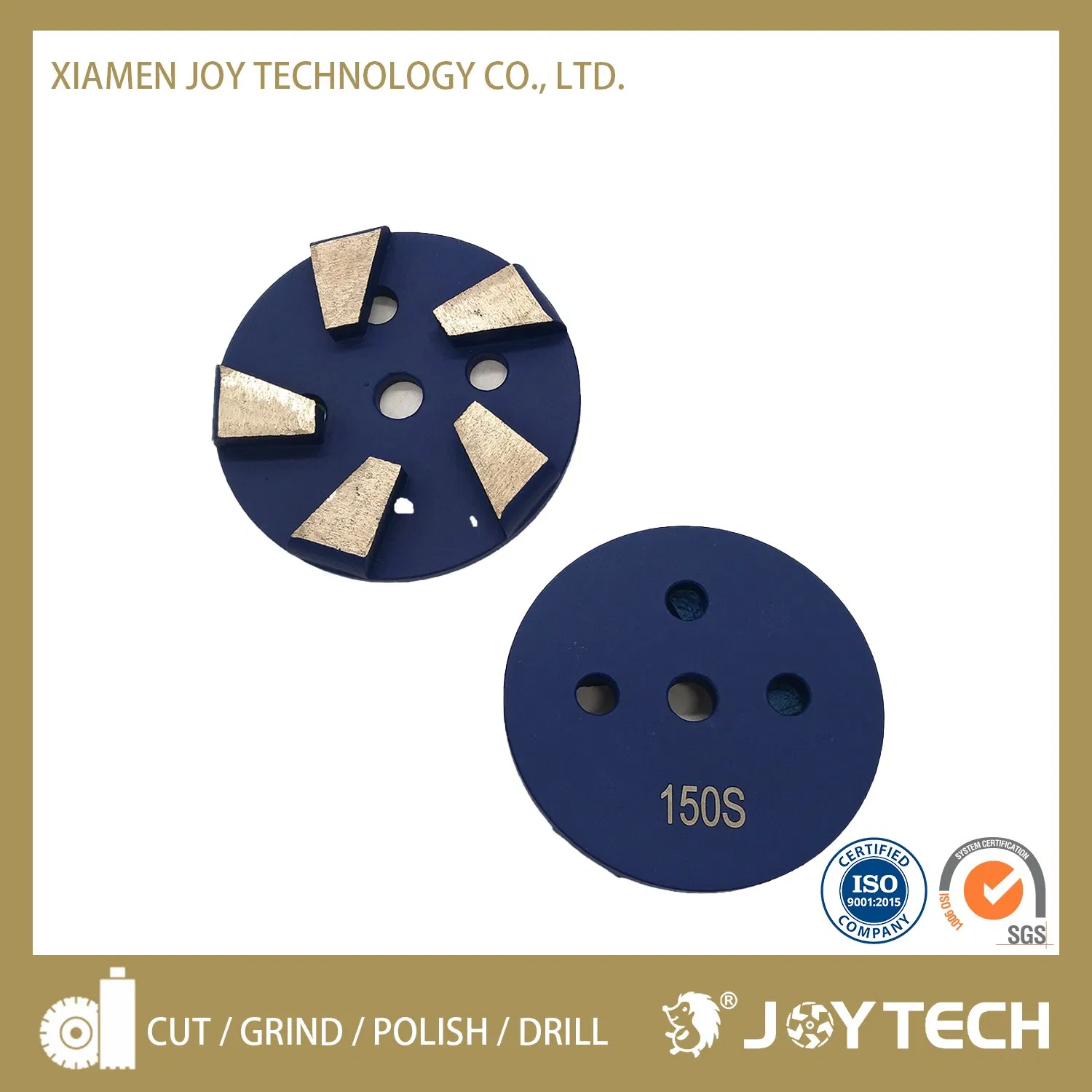 Joy Tech Diamond Cutting Tool Concrete Floor Grinding Wheel Abrasive Tooling 3 Inch Metal Bond Diamond Grinding Disc with 5 Segments (JOY-TP3-T5)