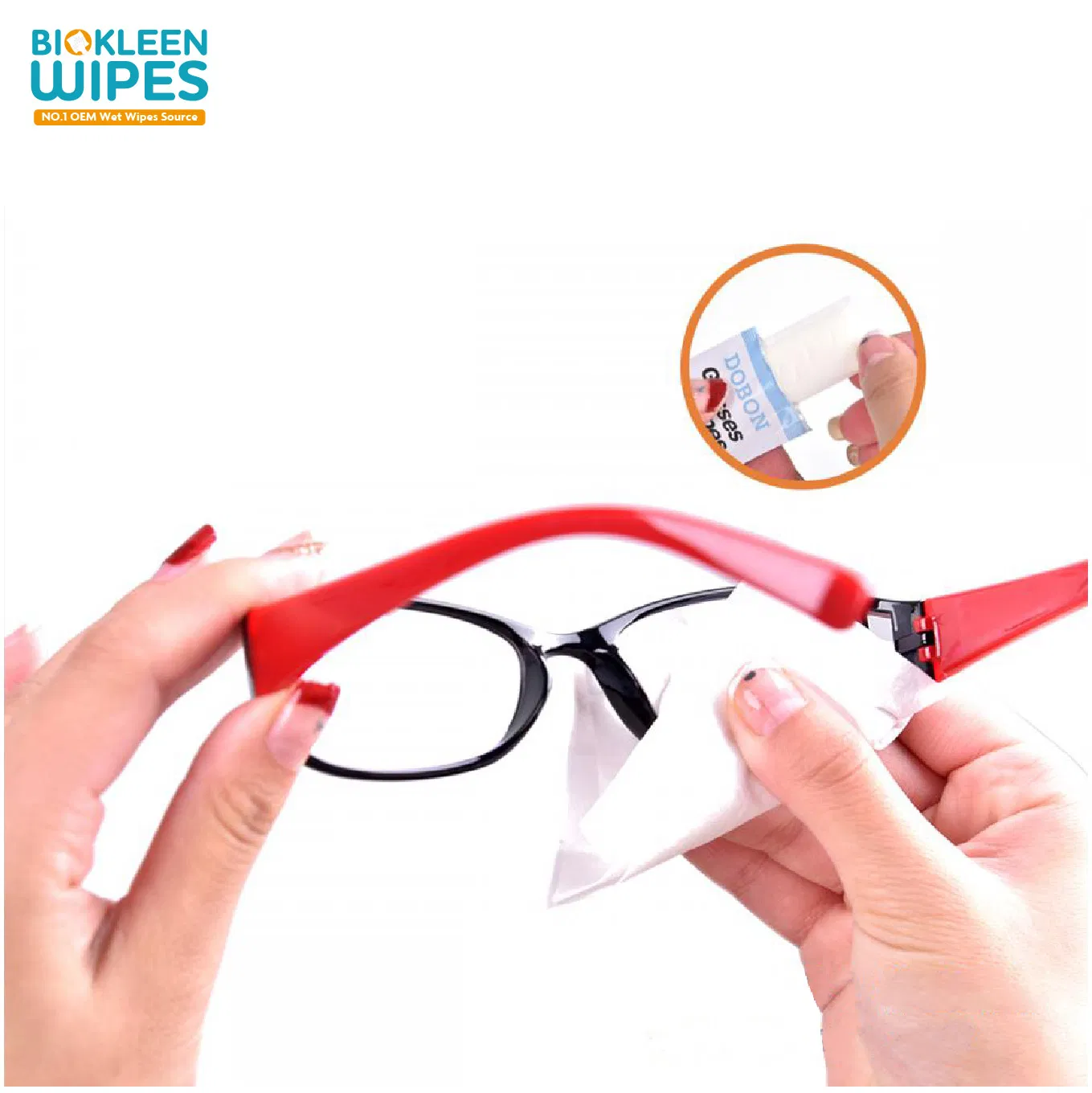 Biokleen 100CT Box Lens Wipes One-off Screen Lens Wet Wipes Lens Cleaning Wet Wipes