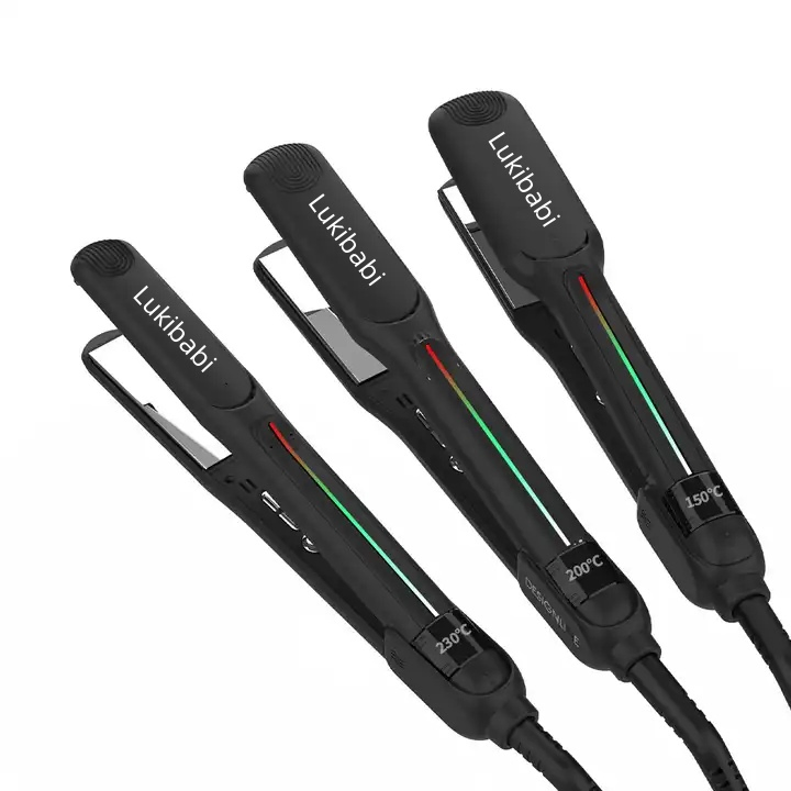 Ceramic Hair Straightener PTC Heater Flat Iron Bring LCD Display Black Color Aparato De Pelo Recto