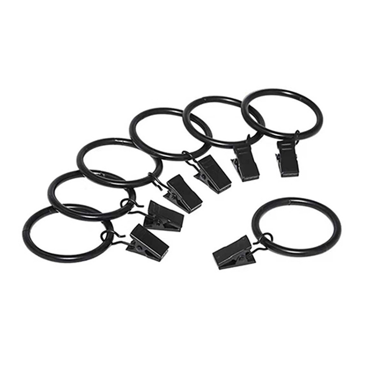 Wholesale 12 Pieces Per Set Iron Metal Shower Curtain Double Ring Hooks