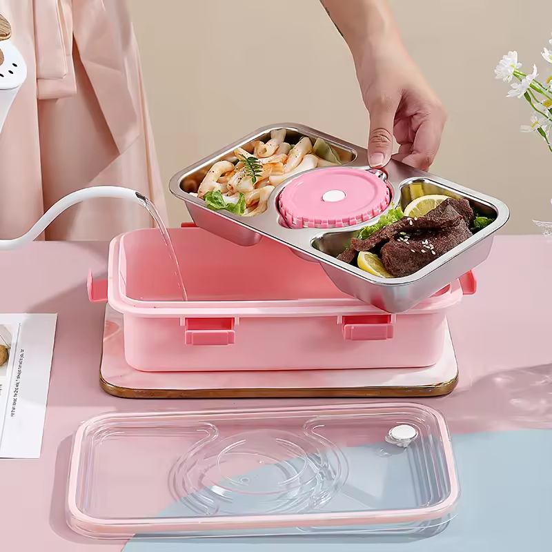 Stainless Steel 304 Leakproof Back to School Kid Bento Lunch Box with Sauce Box
