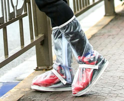 Waterproof Fashion PVC Man High Boot Shoe Cover with 40cm Height