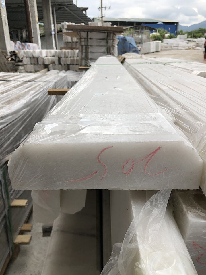 Custom Decorative Marble Railing Natural Stone Staircase Balustrade Handrail Installation