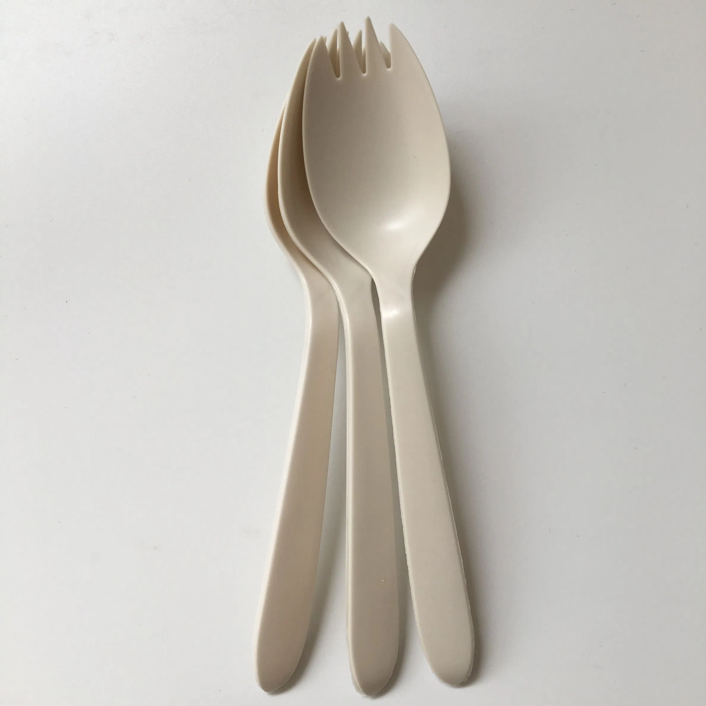 Eco-Friendly Disposable 2-in-1 Corn Starch Spork Spoon Fork Cutlery for Camping