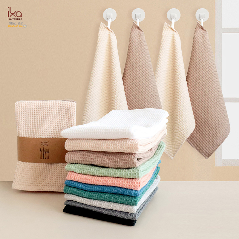Plain White Beige Black Grey Logo Embroidery Custom Wholesale Refreeshing Kitchen Dishcloths 60 X 40 Absorbent Blanket 100% Cotton Towel