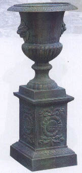 Garden Art Relief Decorative Antique Metal Urns Planters Cast Iron Flowerpots