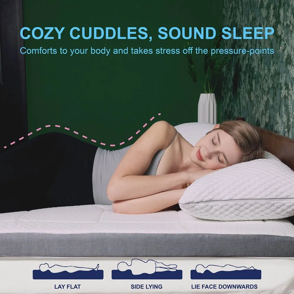 3 Inch Swirl Bamboo Charcoal High Density Memory Foam Mattress Topper with Waterproof Removable Cover