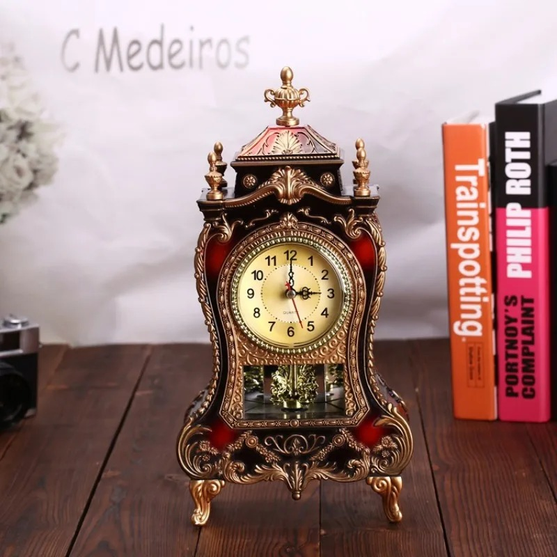Customized Antique Desk Clock with Silent Sweep and 16 Melodies