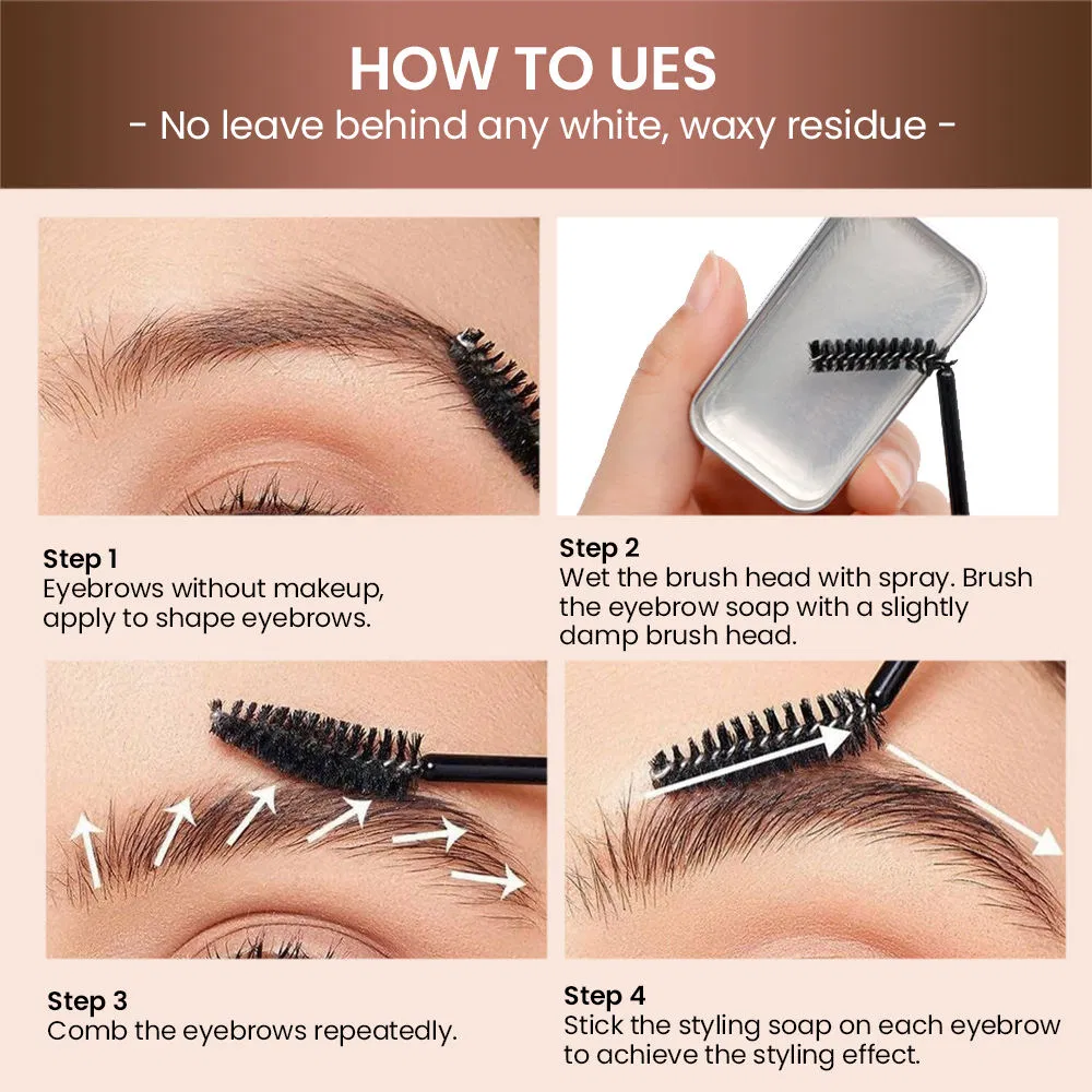 Vegan Waterproof Freeze Glue Eye Brow Eyebrow Strong Hold Styling Soap Wax