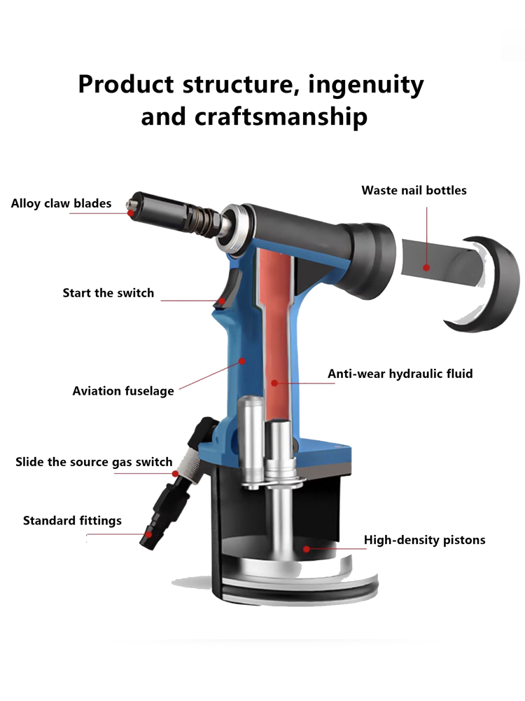 Non-Self-Priming S90 Professional Tool Powerful Seahorse Nail Pneumatic Rivet Gun
