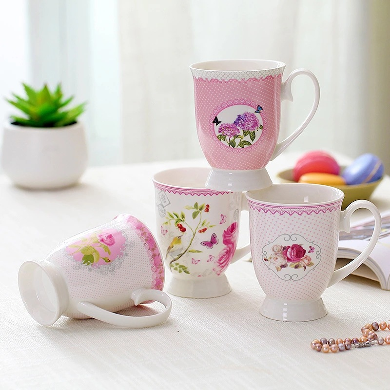 Manufacturer Wholesale Competitive Price Royal Rose Personalized High Quality Porcelain Mug with Flower Design