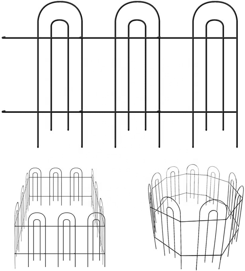 Decorative Garden Border Fence 18inch X 10FT Green Landscape Metal Wire Folding Fence