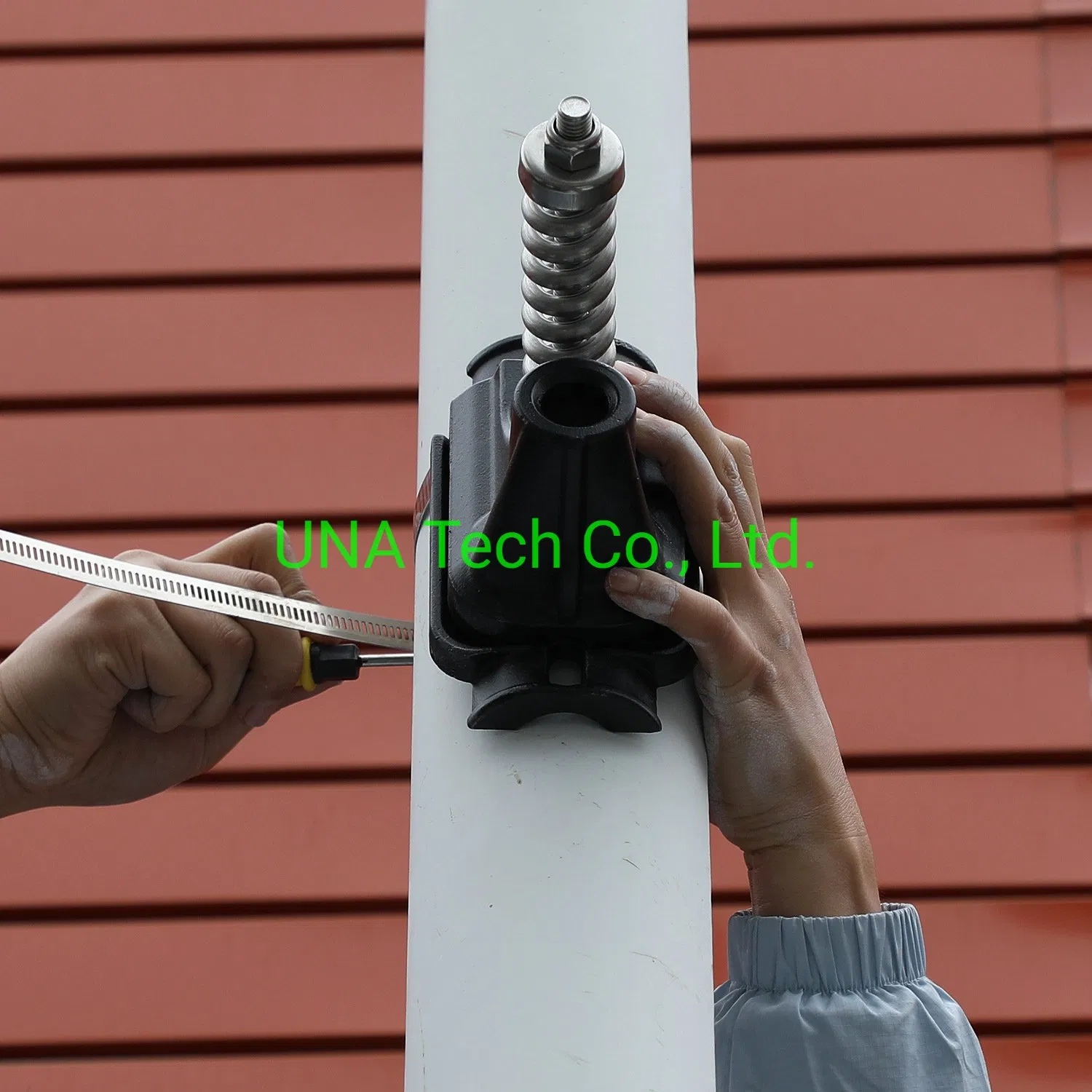 Outdoor City Road Fiberglass Rods Spring-Loaded Street Ad Light Pole Banner Bracket