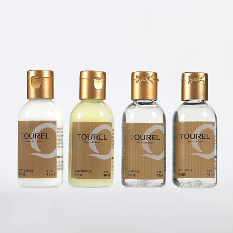 Disposable Hotel Amenities Toiletries Wholesale Mini Hotel Supplies Size Shower Gel Shampoo and Conditioner Set