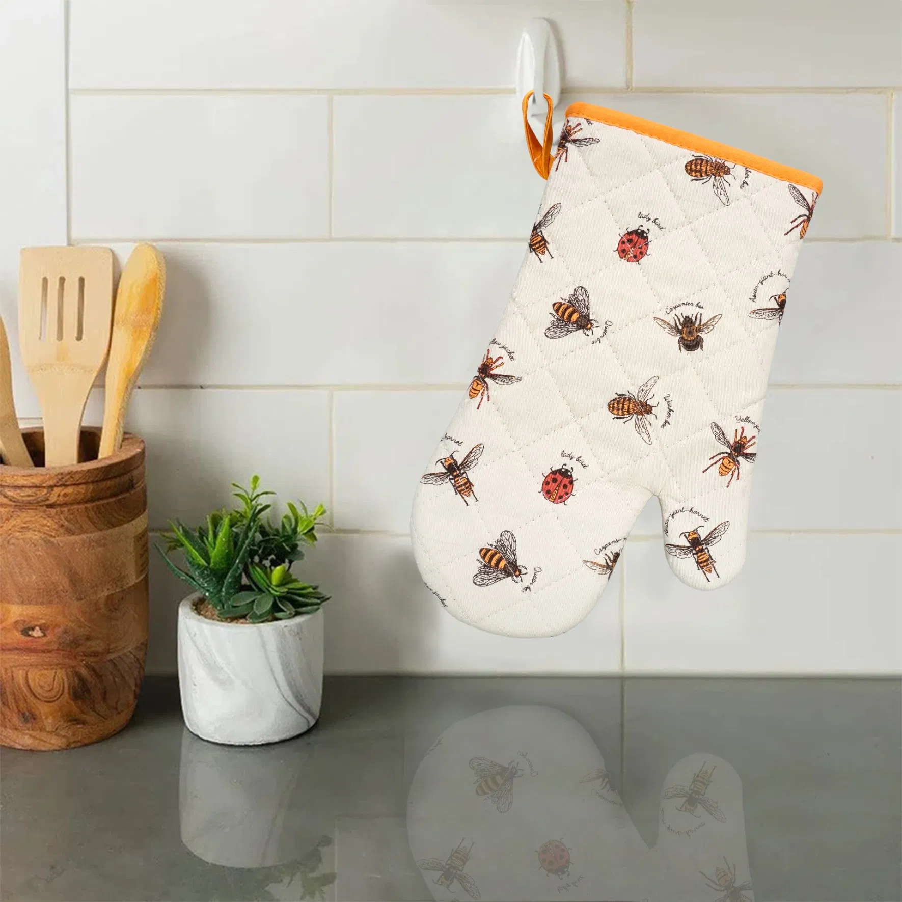 Heat Resistant 100% Cotton Kitchen Towels Premium Custom Print Oven Mitts