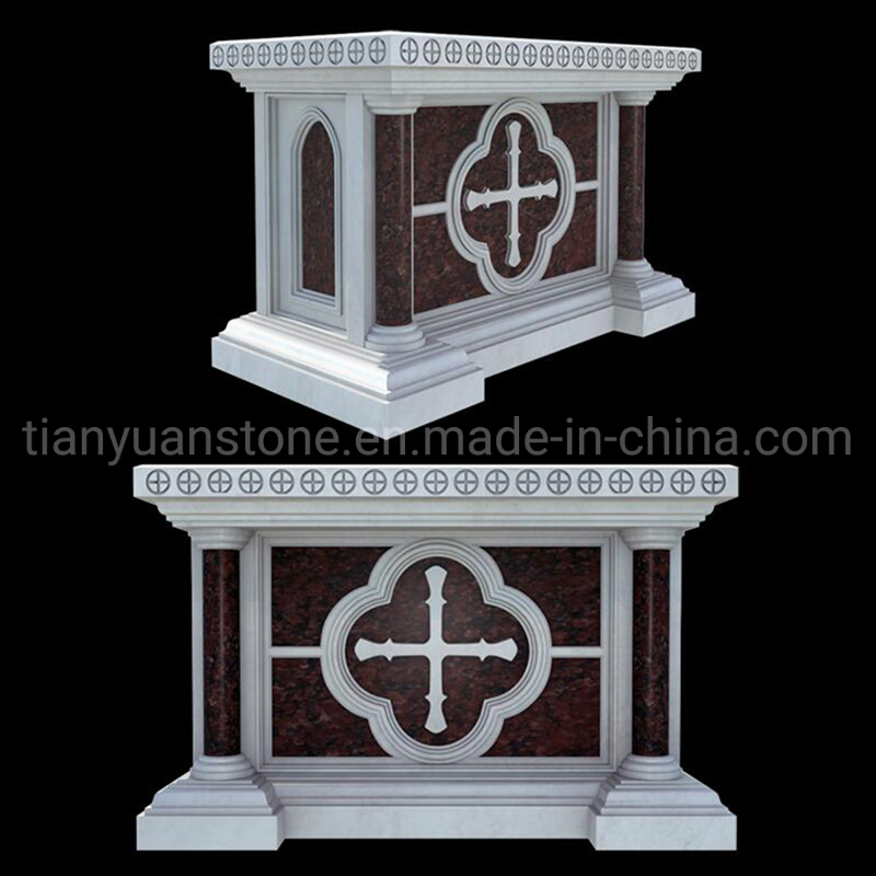 Hand Carved Natural Marble Stone Church Pulpit Altar Table