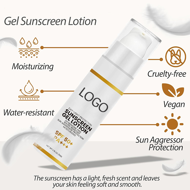 Beauty Cosmetics Skin Care SPF 50 Face Sunscreen Moisturizer Sunscreen Gel Lotion