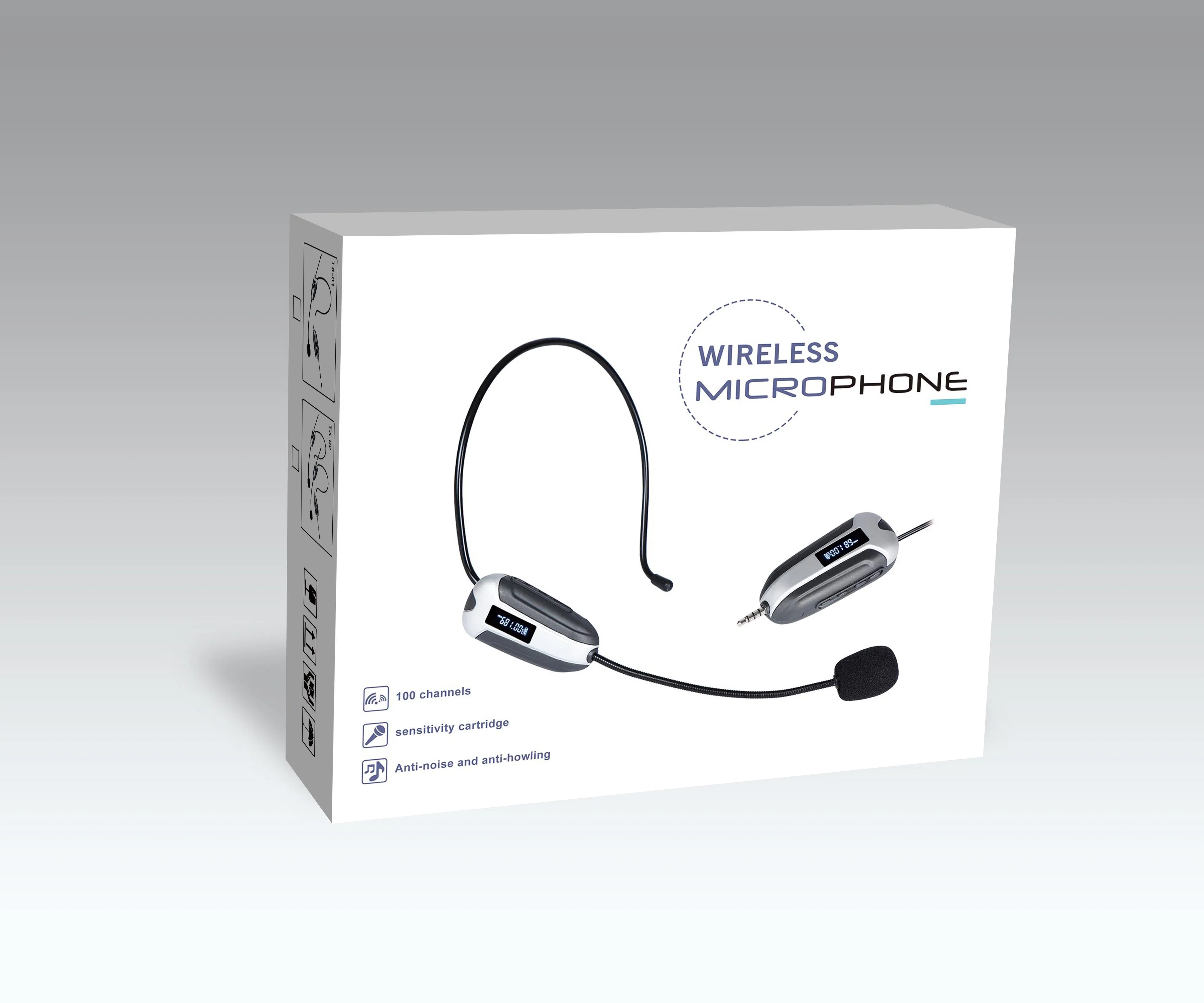 Tx-01 UHF Head Mounted Wireless Microphone, Suitable for Teaching, Stage Performances