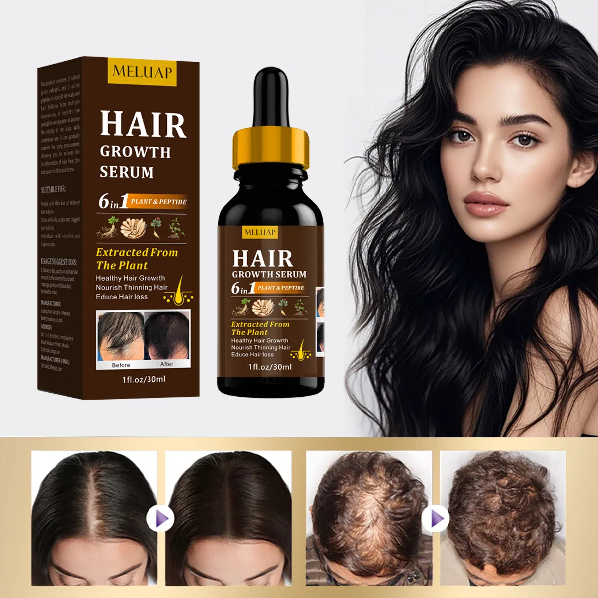 Organic Herbal Hair Growth Essence Serum Dry Hair Care Nourishing Essential Oil for Hair Treatment